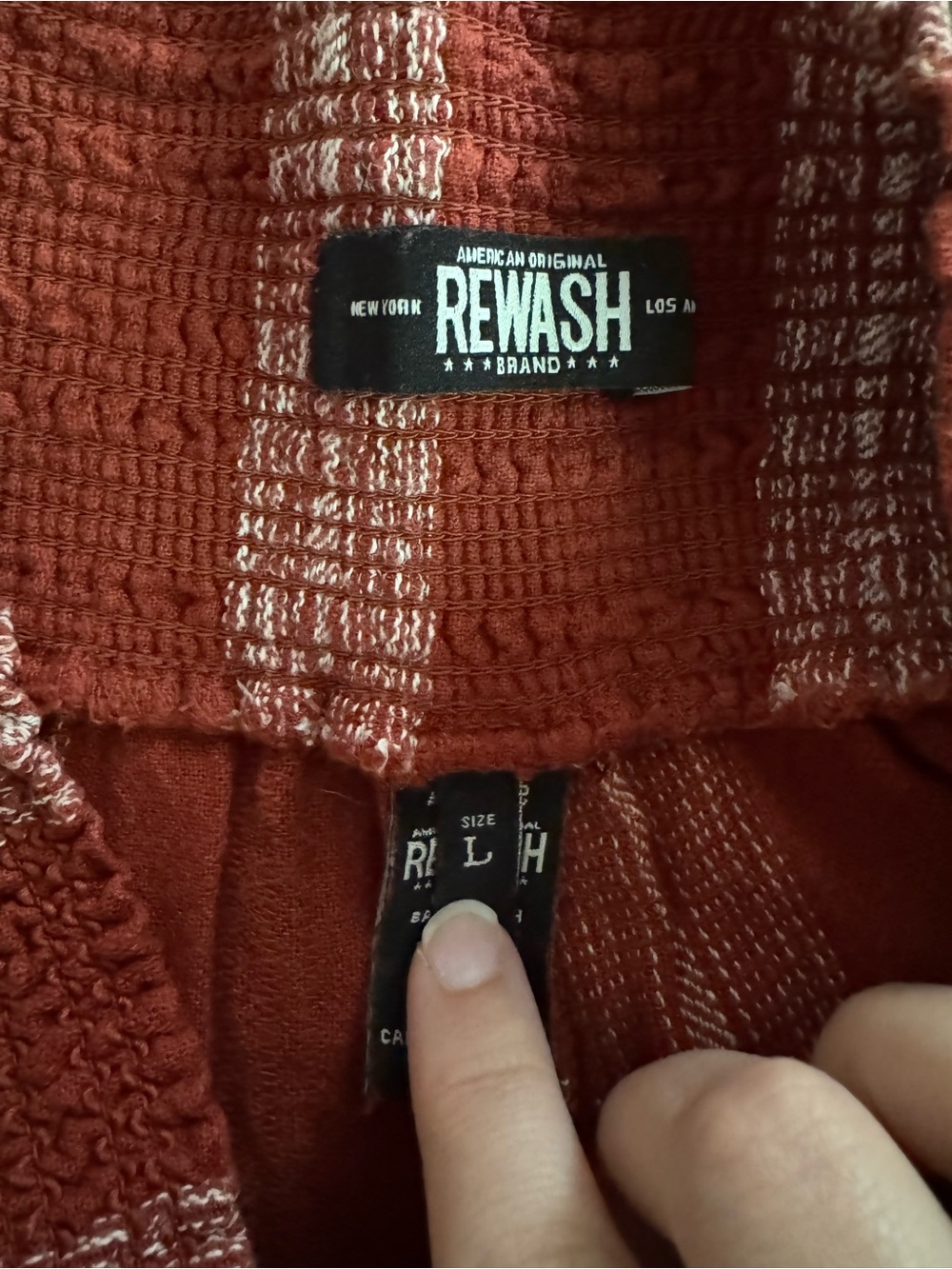 Rewash Rust-Striped Wide Leg Pants - Picture 7 of 10